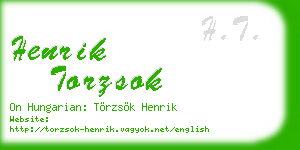 henrik torzsok business card